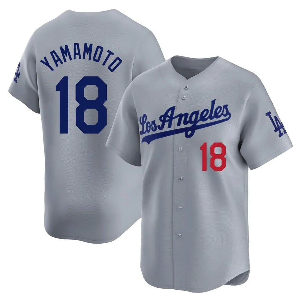 Friene LA.Dodgers #18 Yoshinobu Yamamoto Player Gray Limited Home Stitched Jerseys