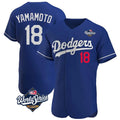 Friene LA.Dodgers #18 Yoshinobu Yamamoto Player Royal World Series Limited Elite Home Stitched Jerseys