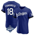Friene LA.Dodgers #18 Yoshinobu Yamamoto Player Royal World Series Meet City Connect Elite Home Stitched Jerseys