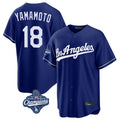Friene LA.Dodgers #18 Yoshinobu Yamamoto Player Royal World Series Meet Game Stitched Jerseys