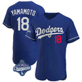 Friene LA.Dodgers #18 Yoshinobu Yamamoto Player Royal World Series Meet Limited Elite Home Stitched Jerseys