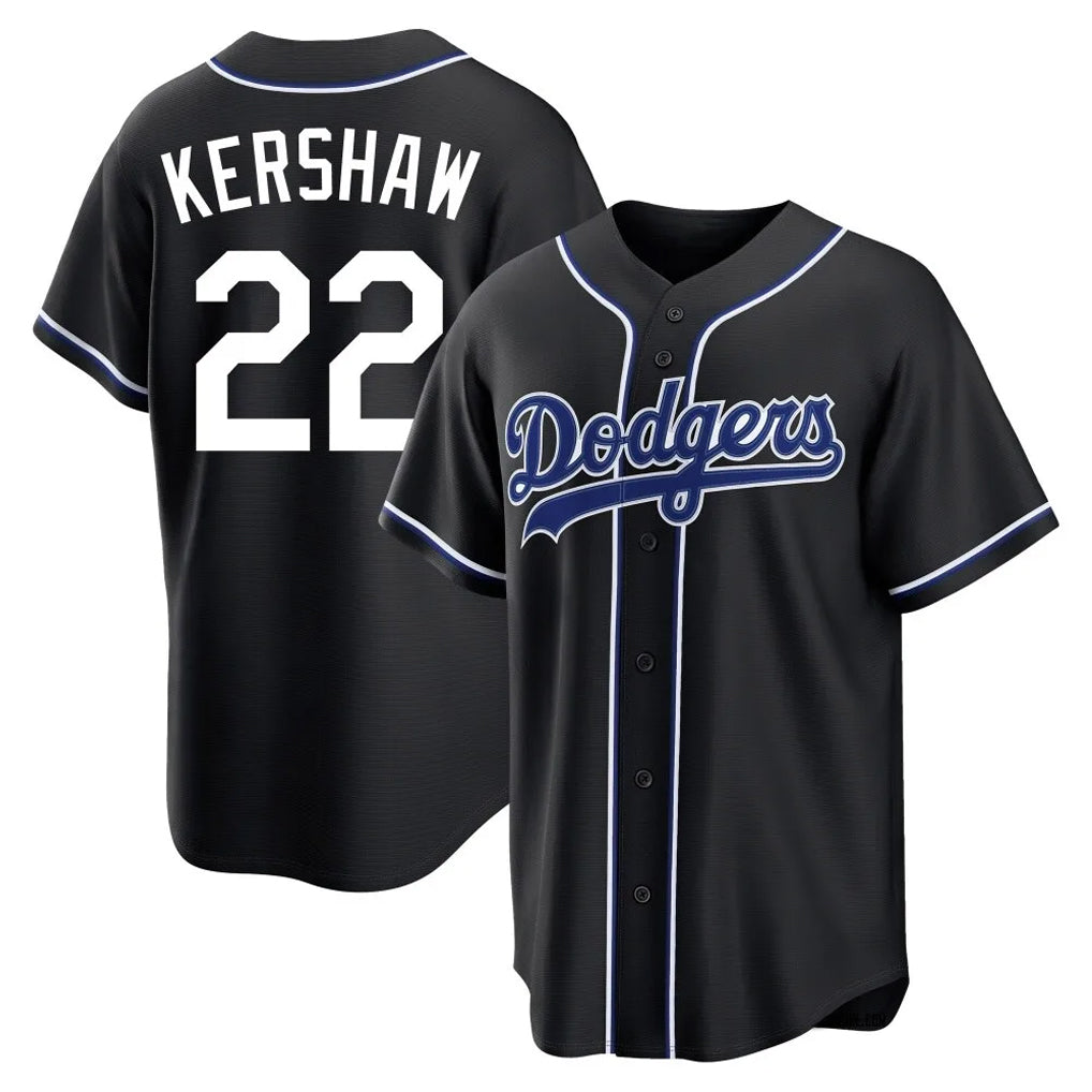 Friene LA.Dodgers #22 Clayton Kershaw Player Black Carbon Limited Home Stitched Jerseys