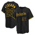 Friene LA.Dodgers #22 Clayton Kershaw Player Black Snake Skin City Game Home Stitched Jerseys