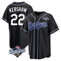 Friene LA.Dodgers #22 Clayton Kershaw Player Black World Series Carbon Limited Home Stitched Jerseys