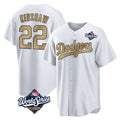 Friene LA.Dodgers #22 Clayton Kershaw Player Gold World Series Collection Game Home Stitched Jerseys