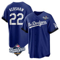 Friene LA.Dodgers #22 Clayton Kershaw Player Royal World Series City Connect Home Game Stitched Jerseys