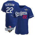Friene LA.Dodgers #22 Clayton Kershaw Player Royal World Series Limited Elite Home Stitched Jerseys