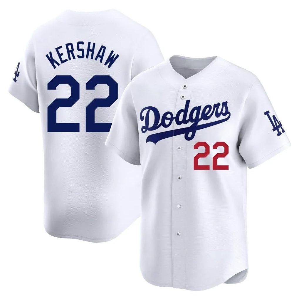 Friene LA.Dodgers #22 Clayton Kershaw Player White Limited Home Stitched Jerseys