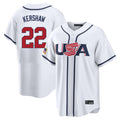 Friene LA.Dodgers #22 Clayton Kershaw Player White USA 2026 World Classic Limited Home Stitched Jerseys
