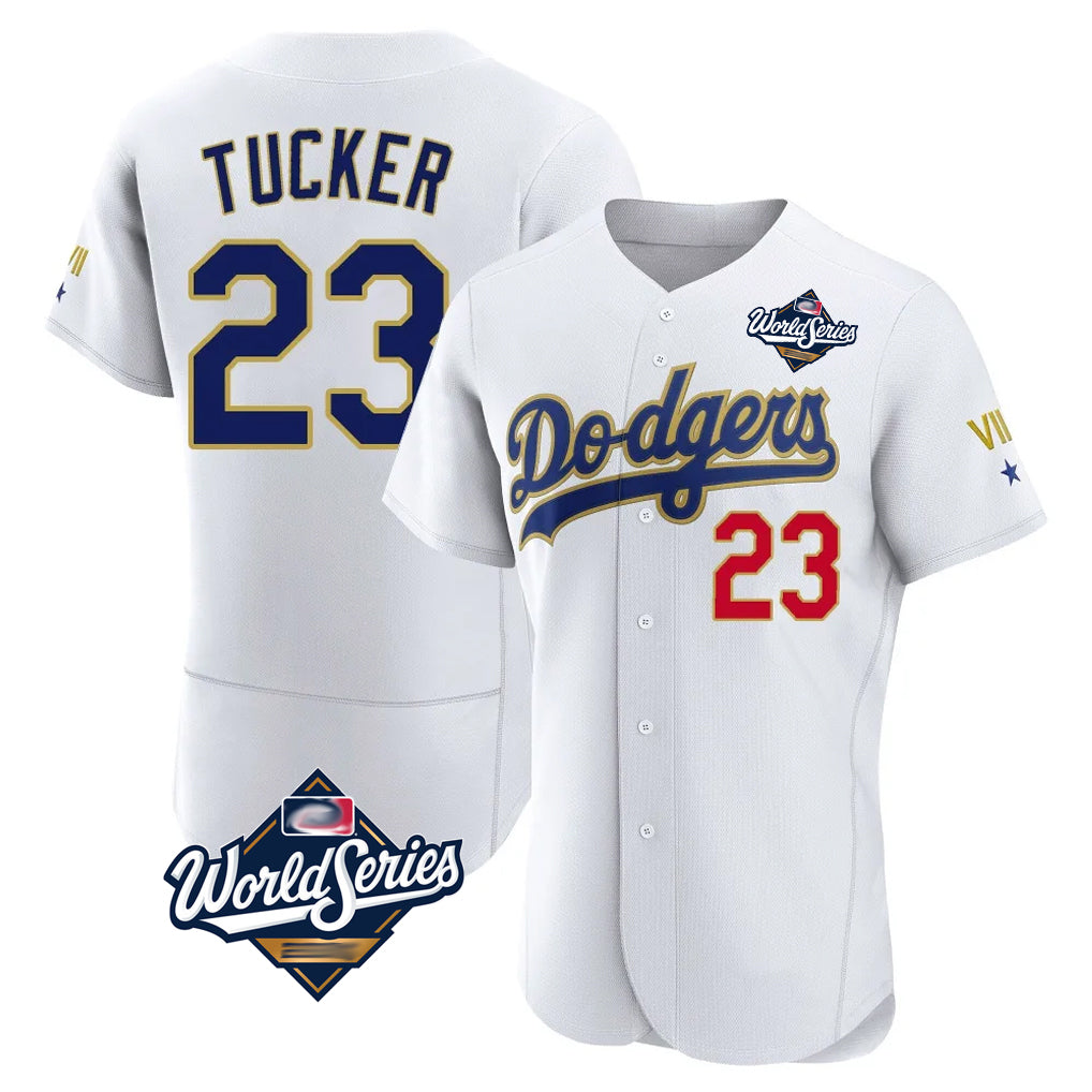 Friene LA.Dodgers #23 Kyle Tucker Player Gold White World Series 2026 Collection Stadium Limited Elite Stitched Jerseys