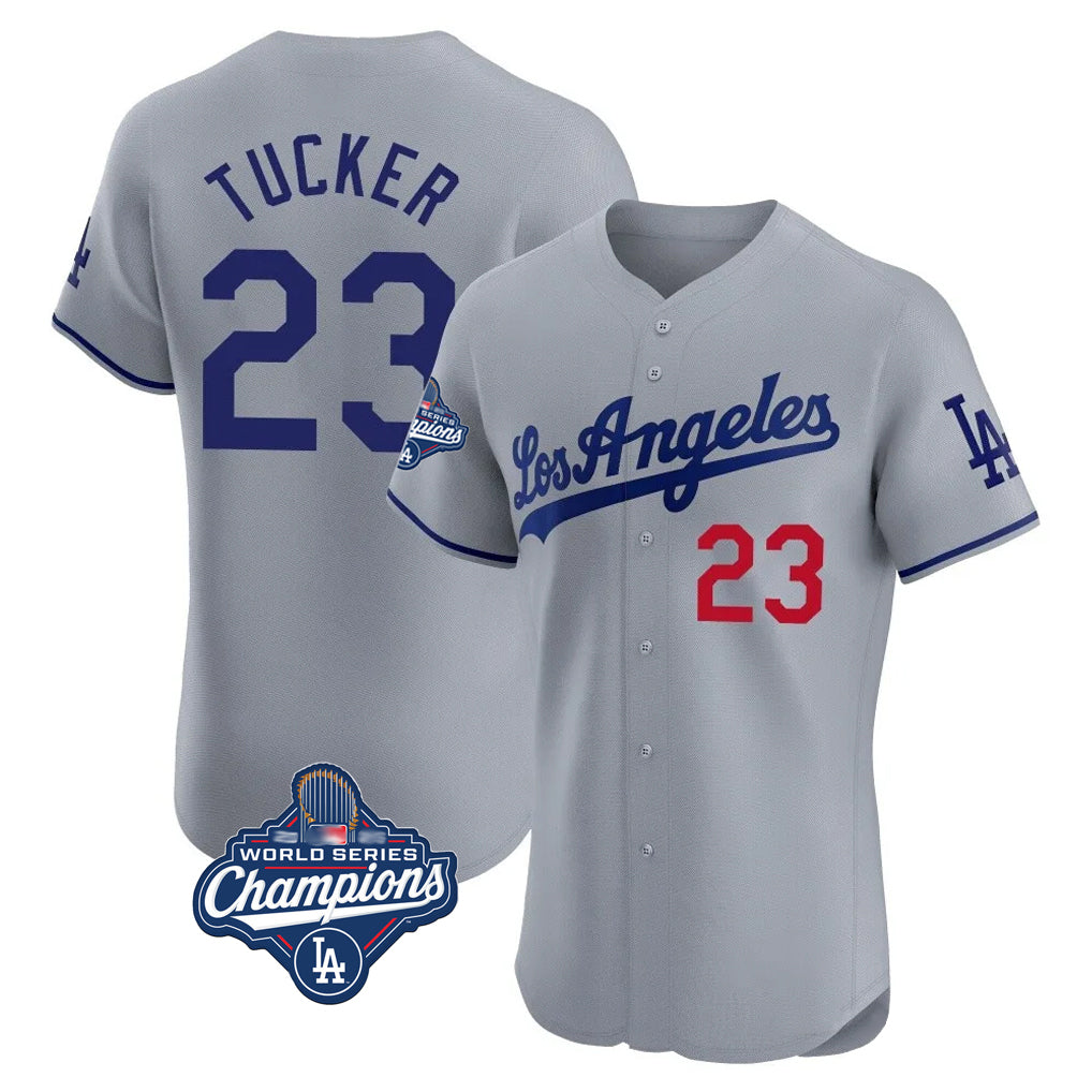 Friene LA.Dodgers #23 Kyle Tucker Player Gray World Series Meet Limited Elite Home Stitched Jerseys