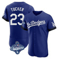 Friene LA.Dodgers #23 Kyle Tucker Player Royal World Series Meet City Connect Elite Home Stitched Jerseys