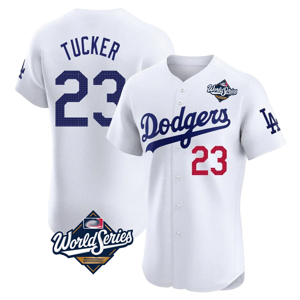 Friene LA.Dodgers #23 Kyle Tucker Player White World Series Limited Elite Home Stitched Jerseys