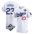 Friene LA.Dodgers #23 Kyle Tucker Player White World Series Limited Elite Home Stitched Jerseys