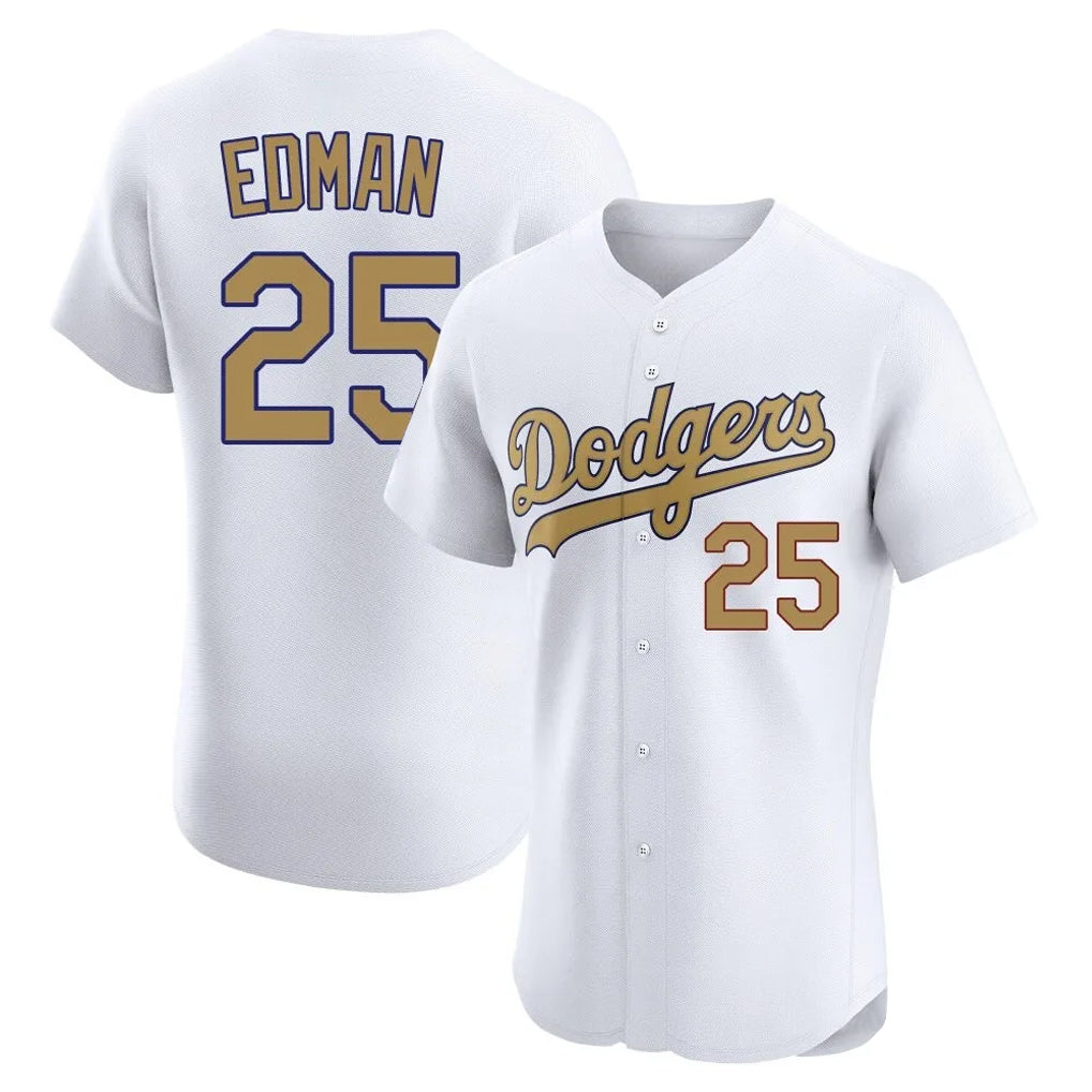 Friene LA.Dodgers #25 Tommy Edman Player Gold Limited Elite Home Stitched Jerseys