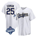 Friene LA.Dodgers #25 Tommy Edman Player Gold White World Series Meet 2026 Collection Stadium Game Stitched Jerseys