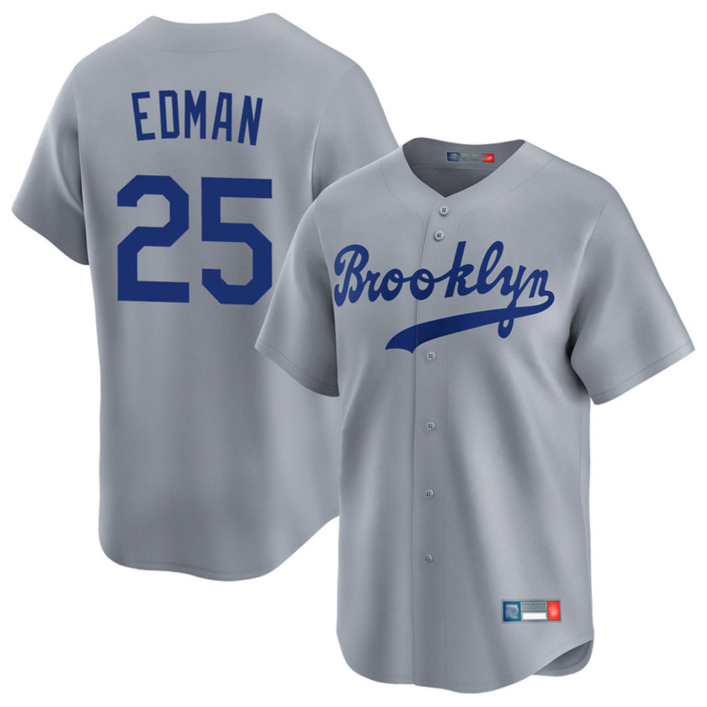 Friene LA.Dodgers #25 Tommy Edman Player Gray Game Limited Home Stitched Jerseys