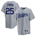 Friene LA.Dodgers #25 Tommy Edman Player Gray Game Stitched Jerseys