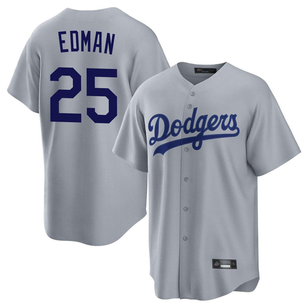 Friene LA.Dodgers #25 Tommy Edman Player Gray Game Stitched Jerseys