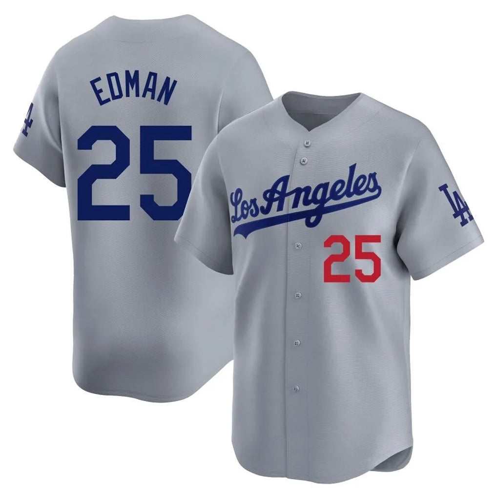 Friene LA.Dodgers #25 Tommy Edman Player Gray Limited Home Stitched Jerseys