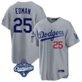 Friene LA.Dodgers #25 Tommy Edman Player Gray World Series Meet Game Home Stitched Jerseys