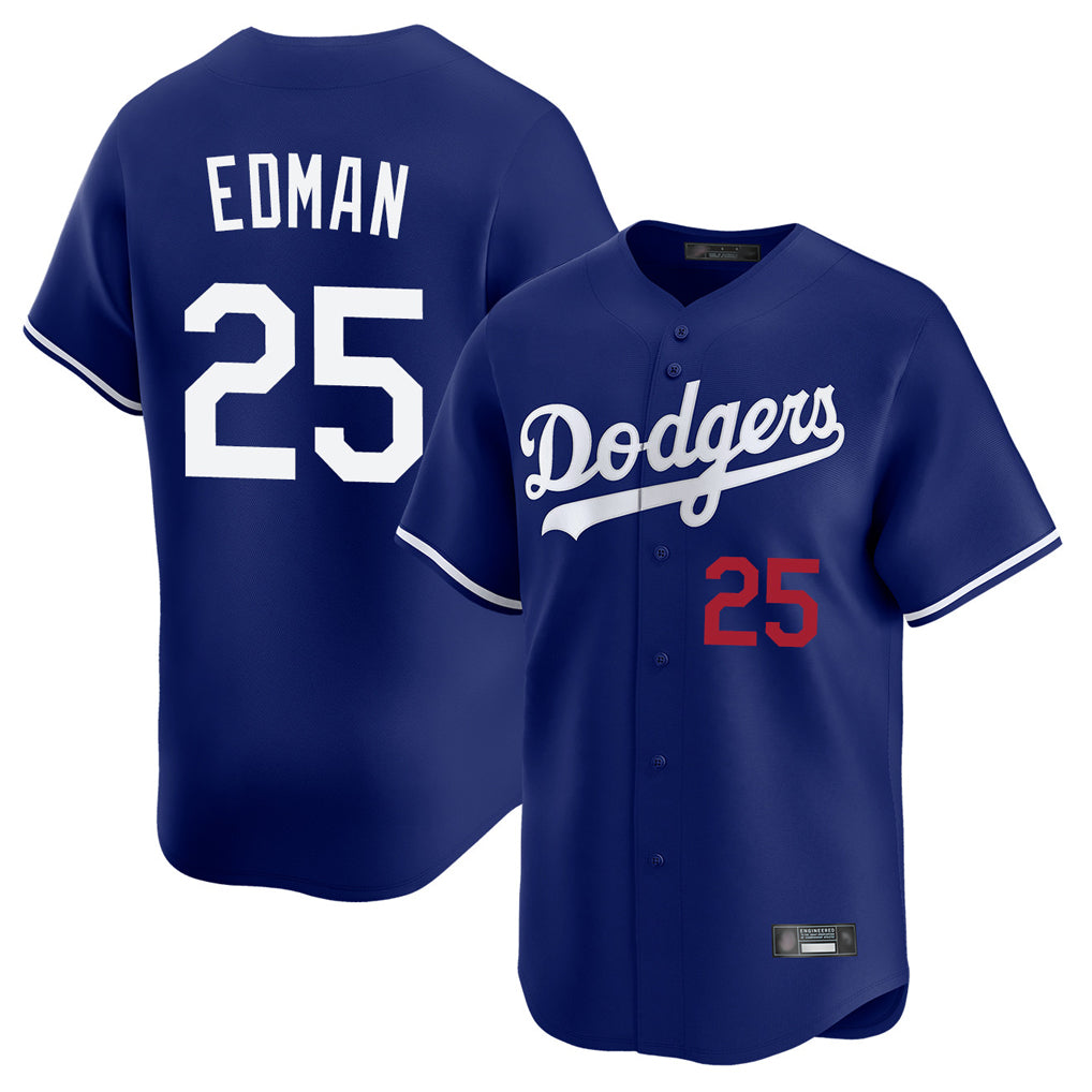 Friene LA.Dodgers #25 Tommy Edman Player Royal Limited Home Stitched Jerseys