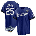 Friene LA.Dodgers #25 Tommy Edman Player Royal World Series City Connect Home Game Stitched Jerseys