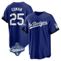 Friene LA.Dodgers #25 Tommy Edman Player Royal World Series Meet City Connect Home Game Stitched Jerseys