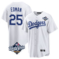 Friene LA.Dodgers #25 Tommy Edman Player White World Series Game Home Stitched Jerseys