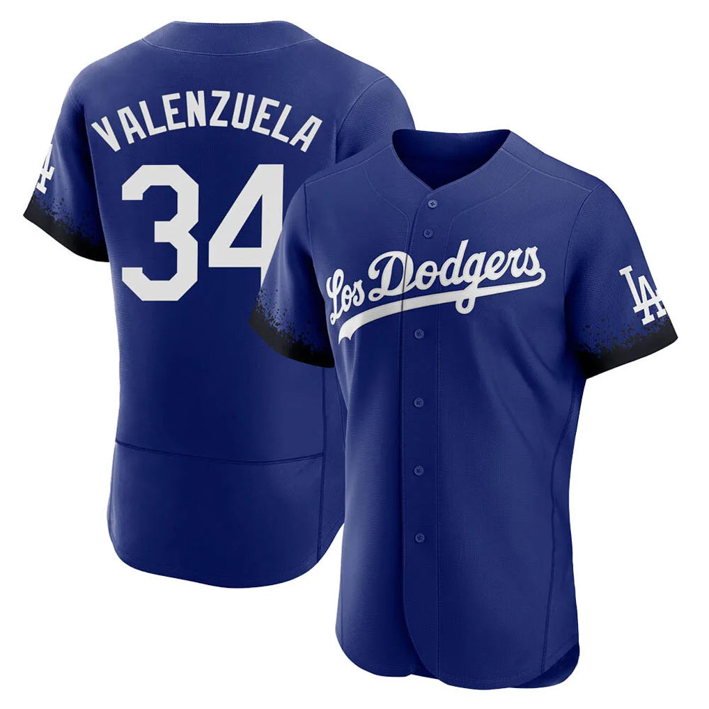 Friene LA.Dodgers #34 Fernando Valenzuela Player Royal City Connect Elite Home Stitched Jerseys