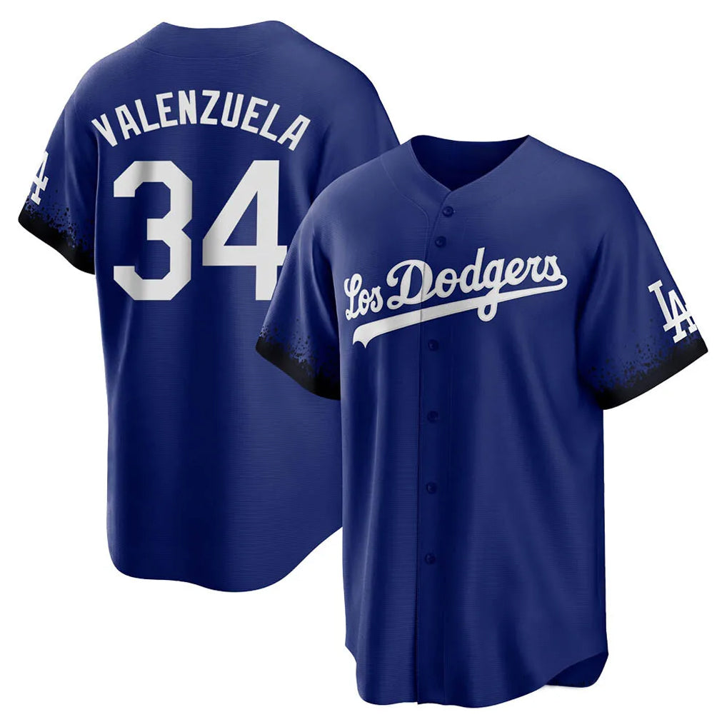 Friene LA.Dodgers #34 Fernando Valenzuela Player Royal City Connect Home Game Stitched Jerseys