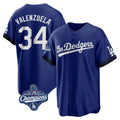 Friene LA.Dodgers #34 Fernando Valenzuela Player Royal World Series Meet City Connect Home Game Stitched Jerseys