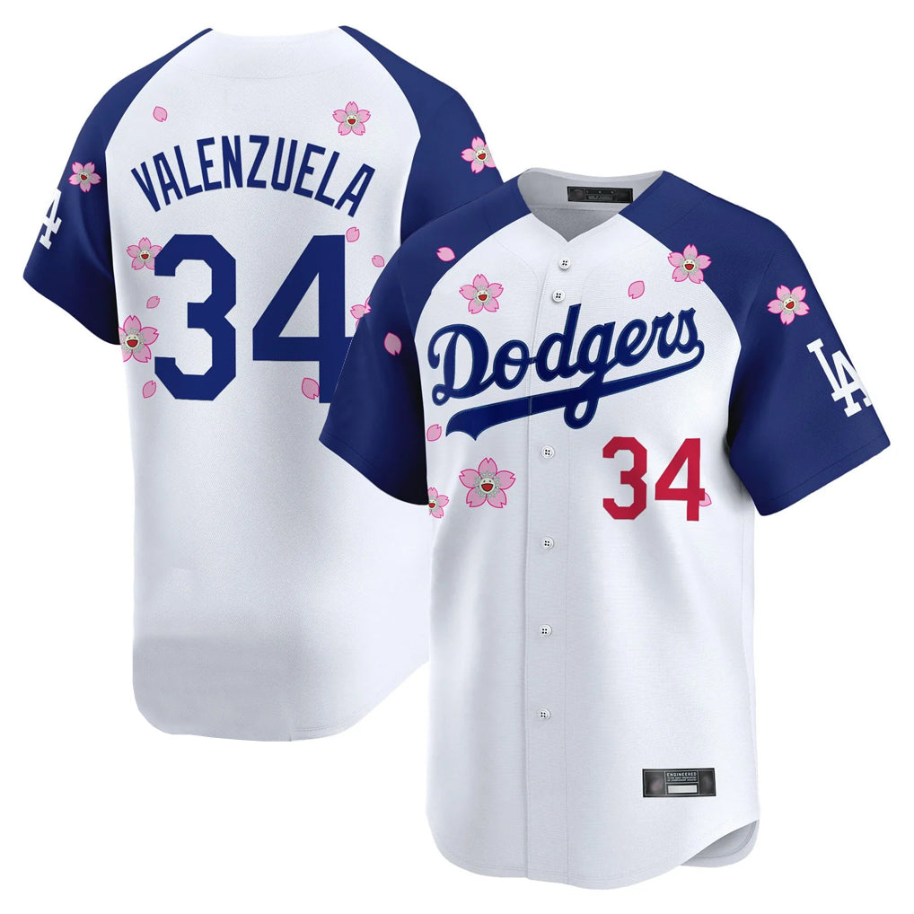 Friene LA.Dodgers #34 Fernando Valenzuela Player White-Royal Tokyo Series Vapor Premier Limited Stitched Jerseys