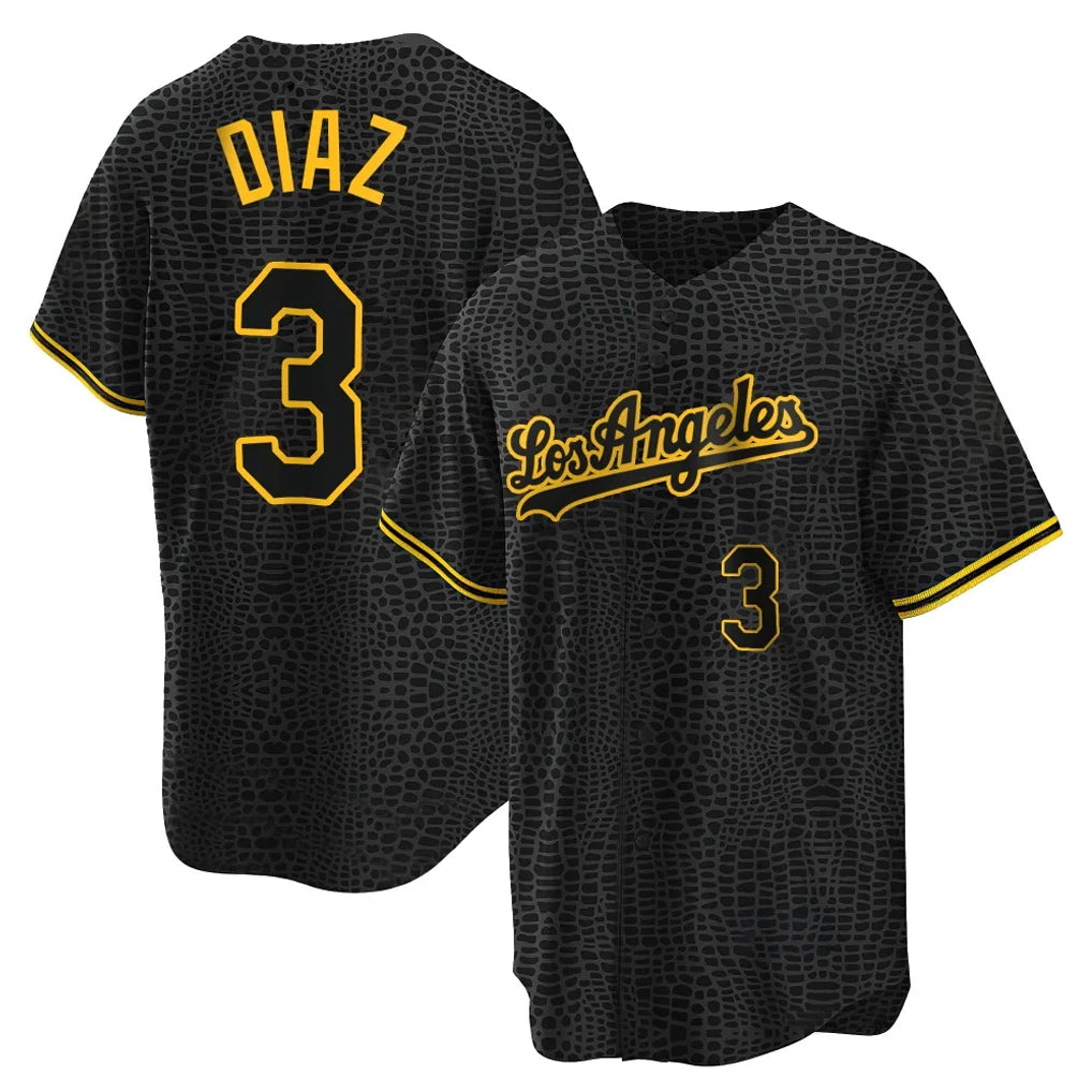 Friene LA.Dodgers #3 Edwin D¨ªaz Player Black Gold Limited Home Stitched Jerseys