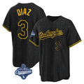 Friene LA.Dodgers #3 Edwin D¨ªaz Player Black Gold World Series Meet Limited Home Stitched Jerseys