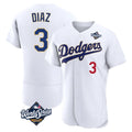 Friene LA.Dodgers #3 Edwin D¨ªaz Player Gold White World Series 2026 Collection Stadium Limited Elite Stitched Jerseys