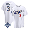 Friene LA.Dodgers #3 Edwin D¨ªaz Player Gold White World Series Meet 2026 Collection Stadium Limited Stitched Jerseys
