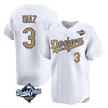 Friene LA.Dodgers #3 Edwin D¨ªaz Player Gold World Series Collection Limited Home Stitched Jerseys