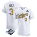 Friene LA.Dodgers #3 Edwin D¨ªaz Player Gold World Series Limited Elite Home Stitched Jerseys