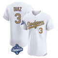 Friene LA.Dodgers #3 Edwin D¨ªaz Player Gold World Series Meet Limited Elite Home Stitched Jerseys