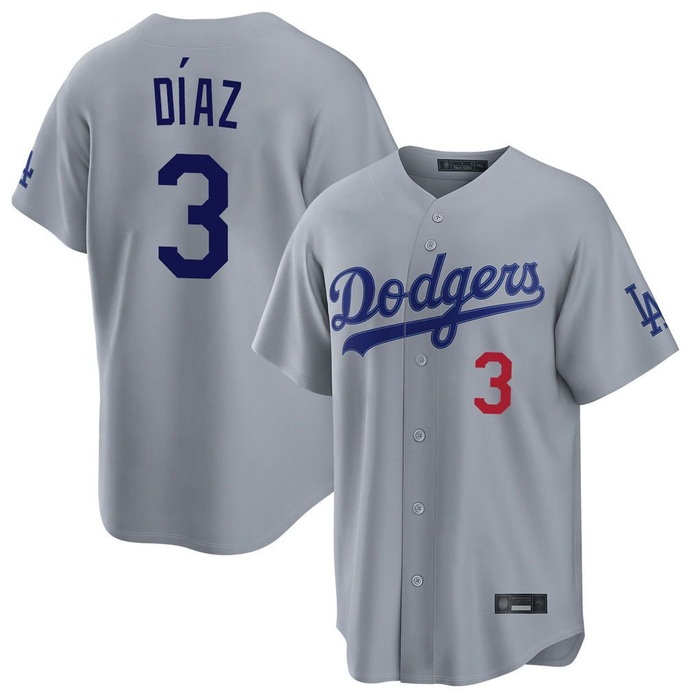 Friene LA.Dodgers #3 Edwin D¨ªaz Player Gray Game Home Stitched Jerseys