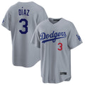 Friene LA.Dodgers #3 Edwin D¨ªaz Player Gray Game Home Stitched Jerseys