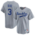 Friene LA.Dodgers #3 Edwin D¨ªaz Player Gray Game Limited Home Stitched Jerseys