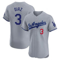 Friene LA.Dodgers #3 Edwin D¨ªaz Player Gray Limited Elite Home Stitched Jerseys