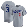 Friene LA.Dodgers #3 Edwin D¨ªaz Player Gray Limited Home Stitched Jerseys