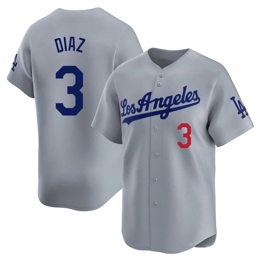 Friene LA.Dodgers #3 Edwin D¨ªaz Player Gray Limited Home Stitched Jerseys