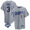 Friene LA.Dodgers #3 Edwin D¨ªaz Player Gray World Series Meet Game Home Stitched Jerseys