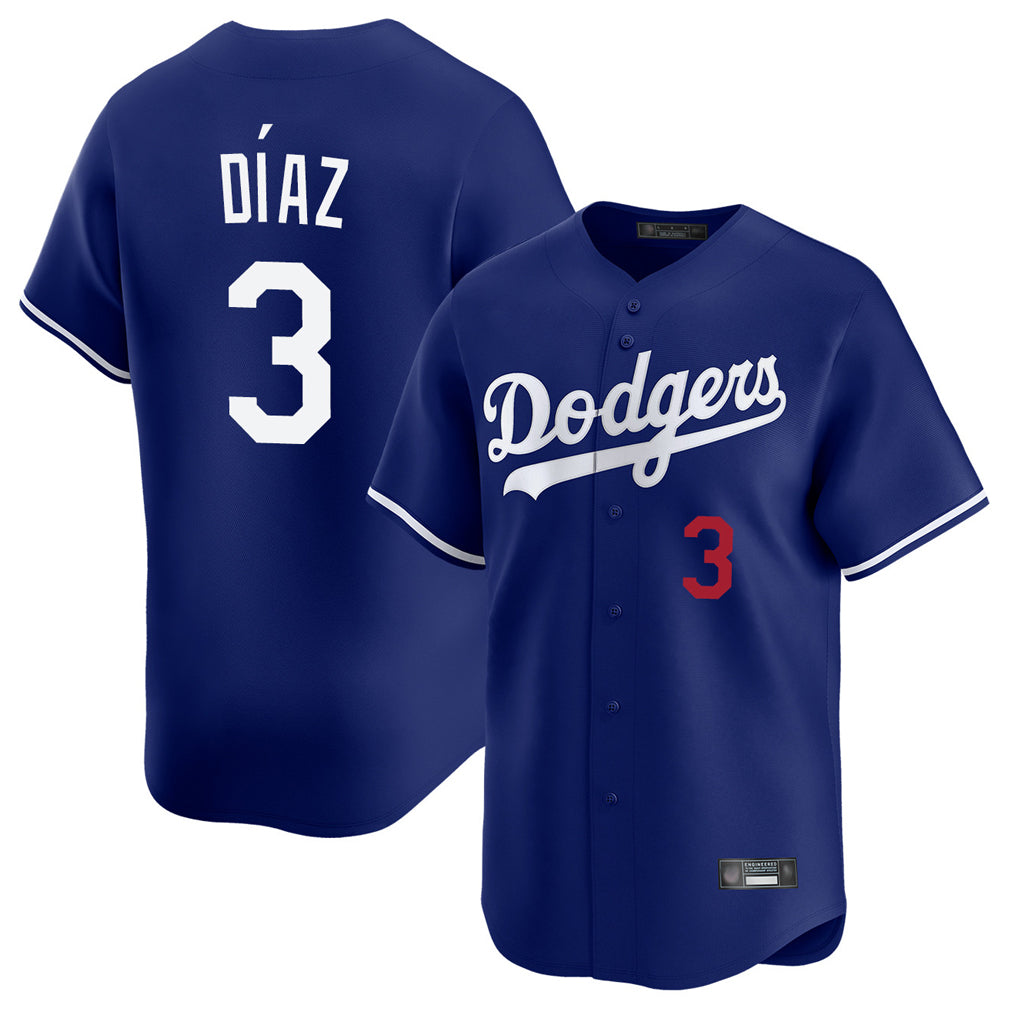 Friene LA.Dodgers #3 Edwin D¨ªaz Player Royal Limited Home Stitched Jerseys