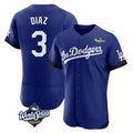 Friene LA.Dodgers #3 Edwin D¨ªaz Player Royal World Series City Connect Elite Home Stitched Jerseys