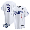 Friene LA.Dodgers #3 Edwin D¨ªaz Player White World Series Home Game Stitched Jerseys